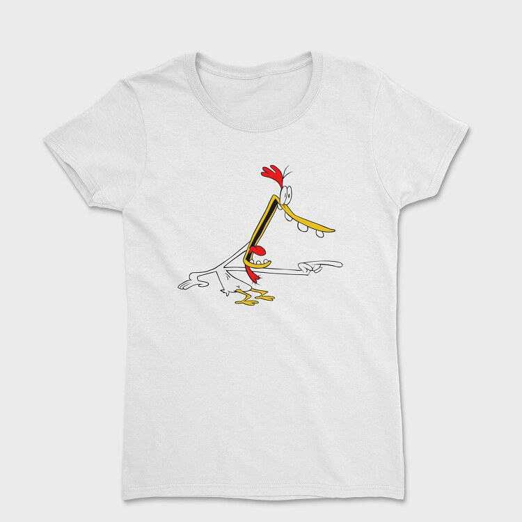 Tricou Femei, Cartoon Retro Cow and Chicken 4