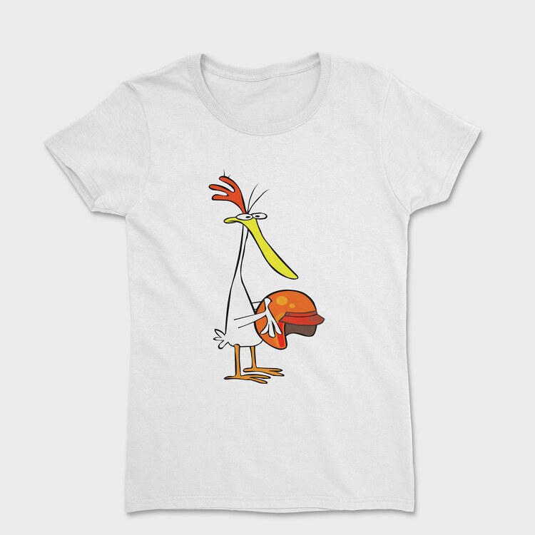 Tricou Femei, Cartoon Retro Cow and Chicken 5