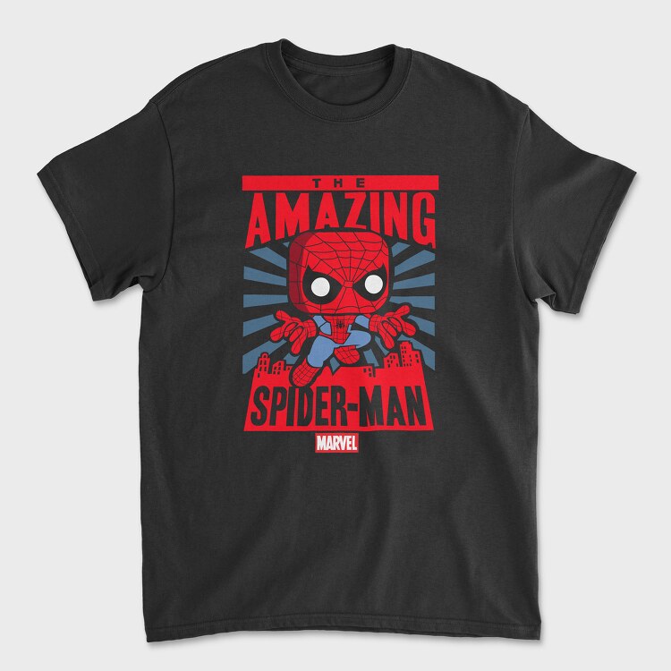 Funko Marvel spider man, Tricou Barbati (Unisex)