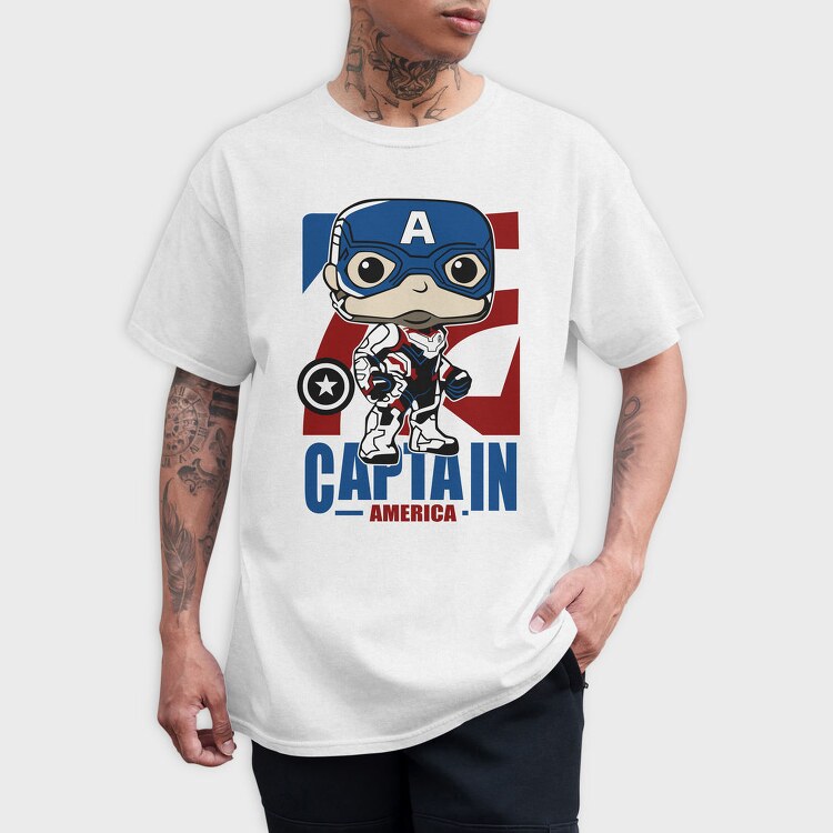 Captain America Pop Art, Tricou Barbati (Unisex)