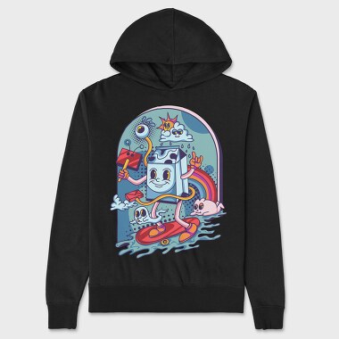 Abstract Cartoon Skate, Hanorac Oversize Barbati (Unisex)