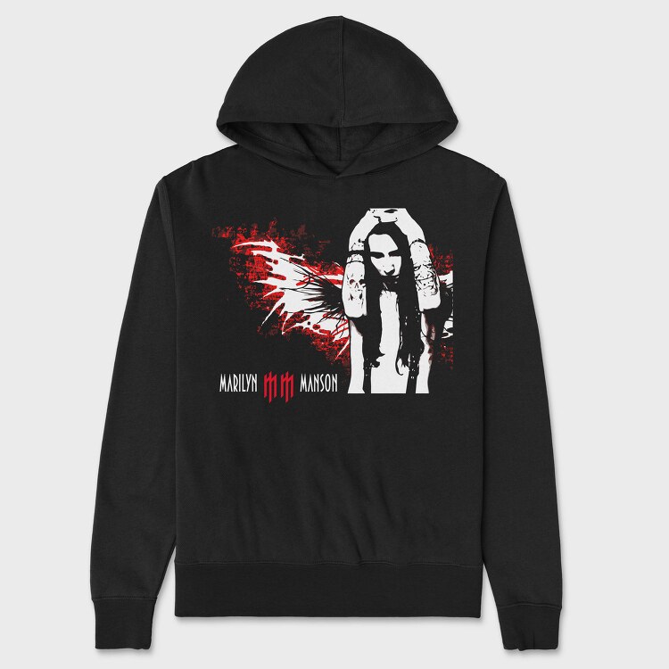 Red Monogram Face, Hanorac Oversize Barbati (Unisex)