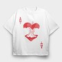 Ace Of Hearts, Tricou Oversize Barbati (Unisex)