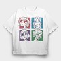 Anime Girl Faces, Tricou Oversize Barbati (Unisex)