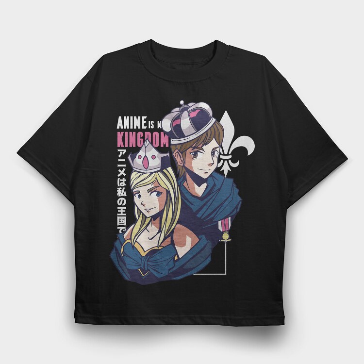 Anime Kingdom Crown, Tricou Oversize Barbati (Unisex)