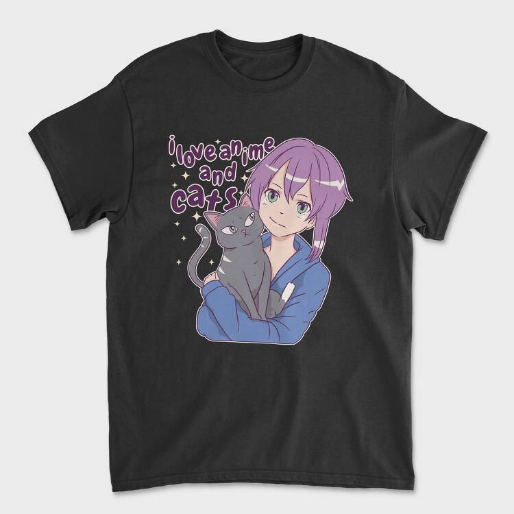 Anime Kitty Love, Tricou Barbati (Unisex)