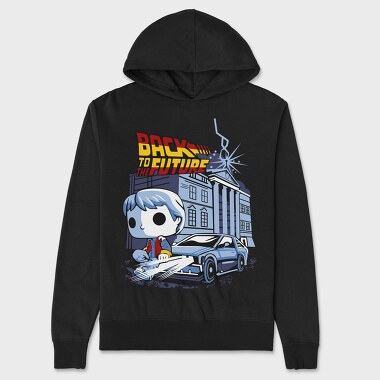 Back To The Future Pop Art, Hanorac Oversize Barbati (Unisex)