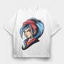 Blue Hair Bandit, Tricou Oversize Barbati (Unisex)