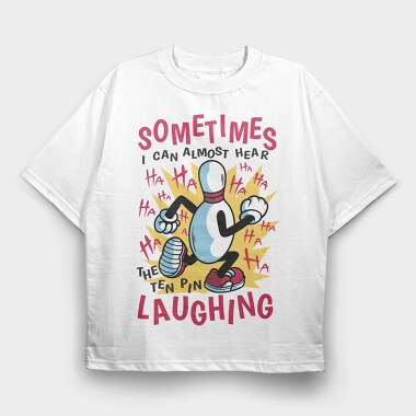 Bowling Laughter, Tricou Oversize Barbati (Unisex)