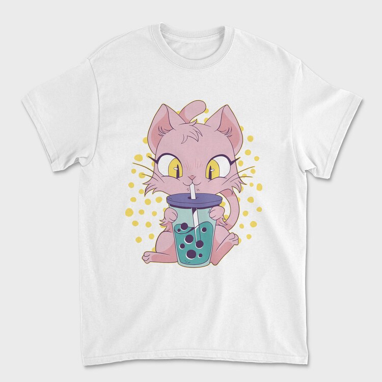 Cat Bubble Tea, Tricou Barbati (Unisex)
