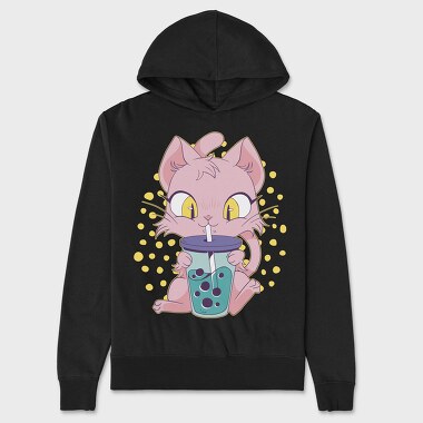 Cat Bubble Tea, Hanorac Oversize Barbati (Unisex)