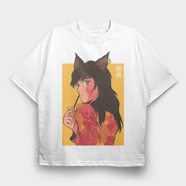 Cat Lady, Tricou Oversize Barbati (Unisex)