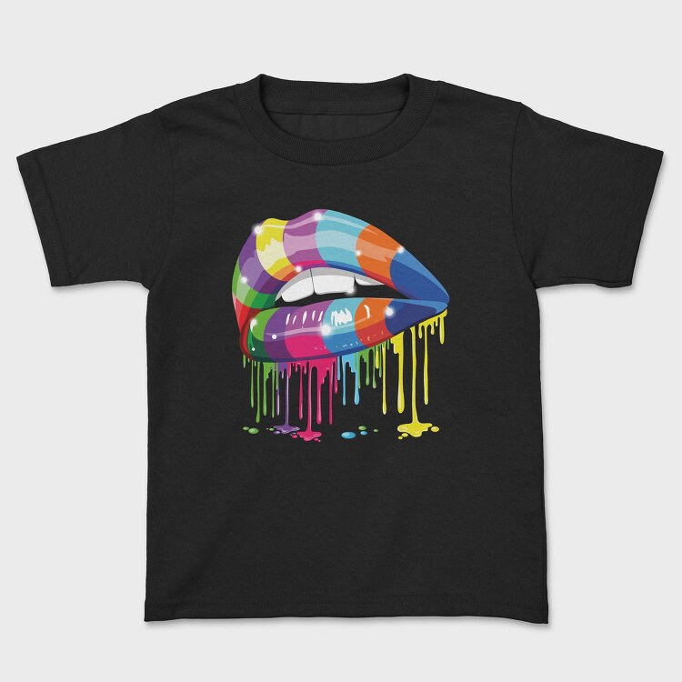Colorful Lips Drip, Tricou Copii