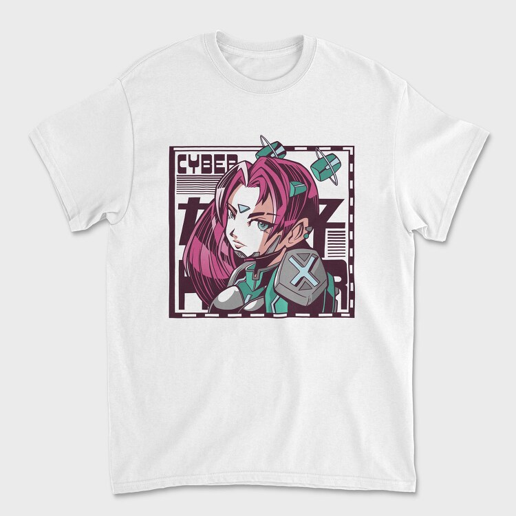 Cyberpunk Girl 1, Tricou Barbati (Unisex)