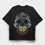 Cyberpunk Skull, Tricou Oversize Barbati (Unisex)