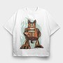 Cyborg Cat, Tricou Oversize Barbati (Unisex)