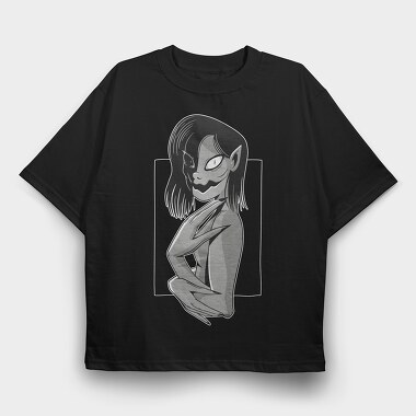 Dark Elf Grin, Tricou Oversize Barbati (Unisex)