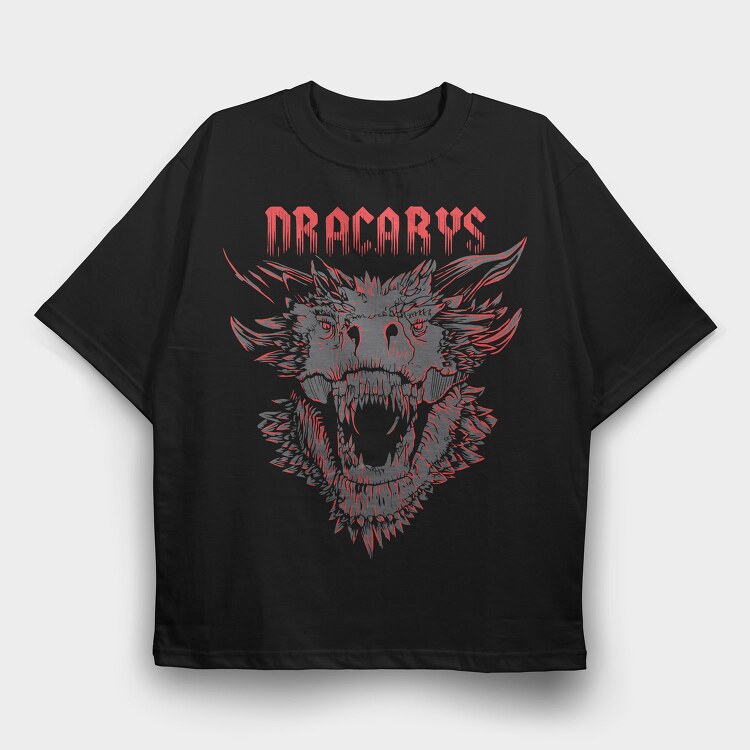 Dracarys Wolf Howl, Tricou Oversize Barbati (Unisex)