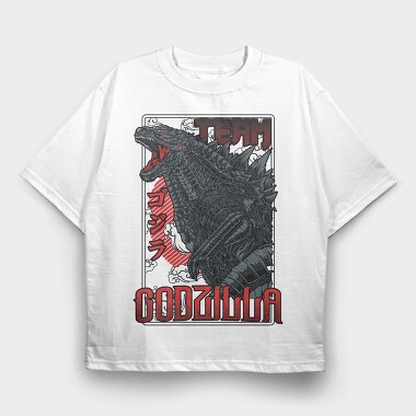 Godzilla Team, Tricou Oversize Barbati (Unisex)