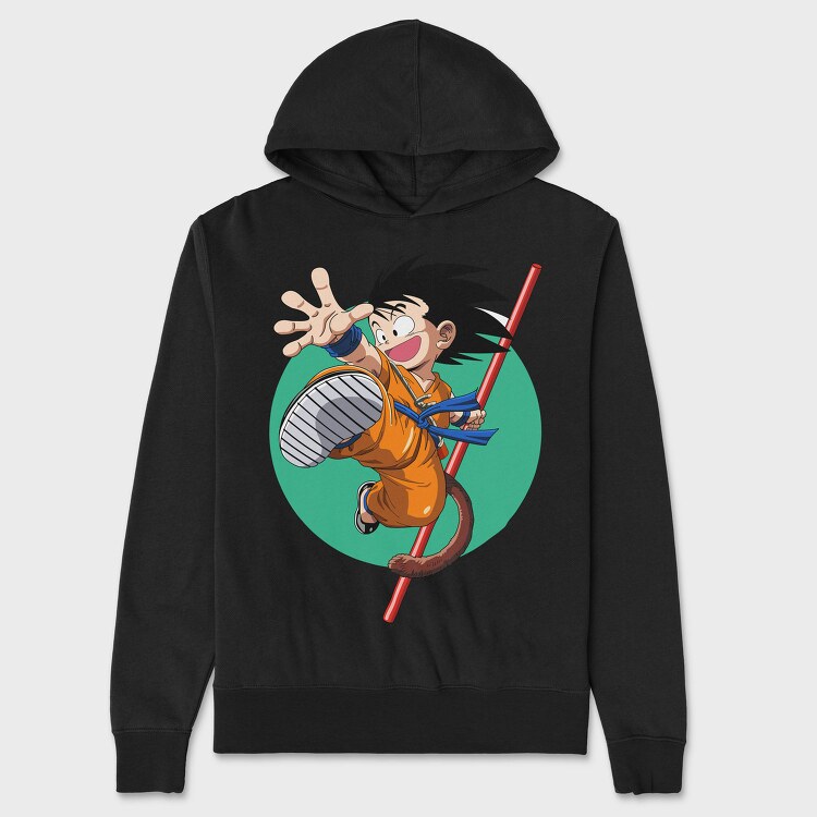 Goku Flying Kick, Hanorac Oversize Barbati (Unisex)