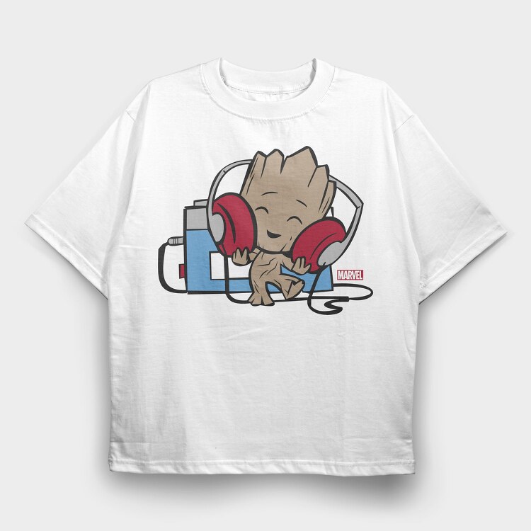 Groot Music Lover, Tricou Oversize Barbati (Unisex)