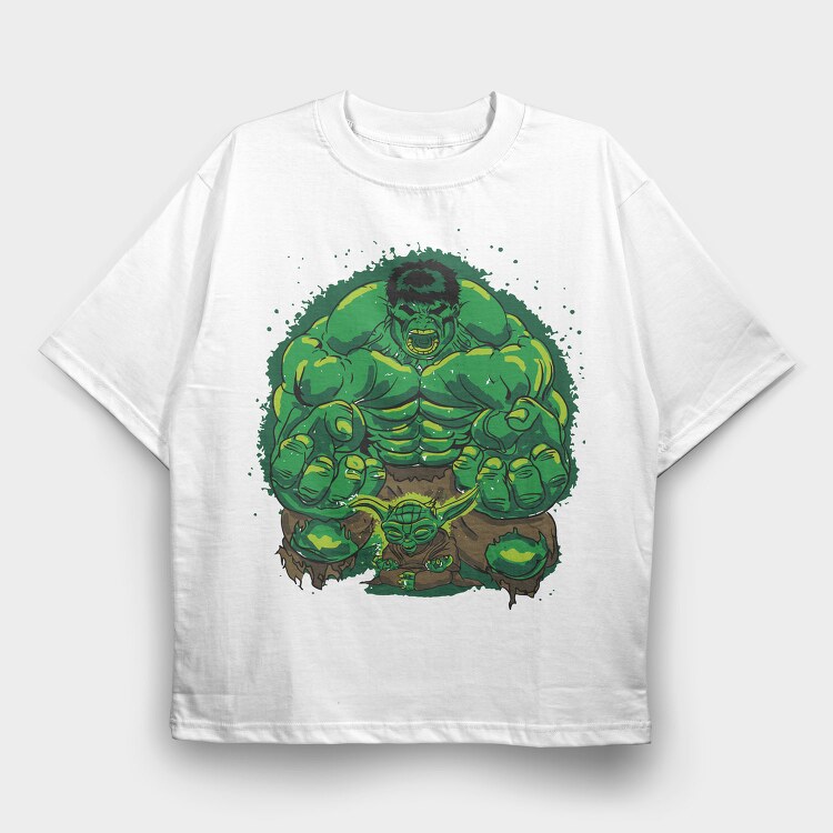 Hulk Yoda Fusion, Tricou Oversize Barbati (Unisex)
