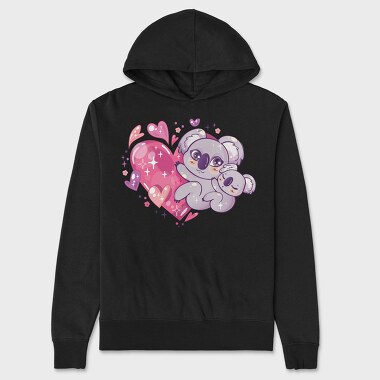 Koala Heart Hug, Hanorac Oversize Barbati (Unisex)