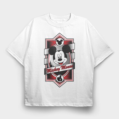 Mickey Mouse Emblem, Tricou Oversize Barbati (Unisex)