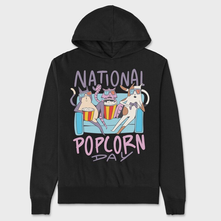National Popcorn Day, Hanorac Oversize Barbati (Unisex)