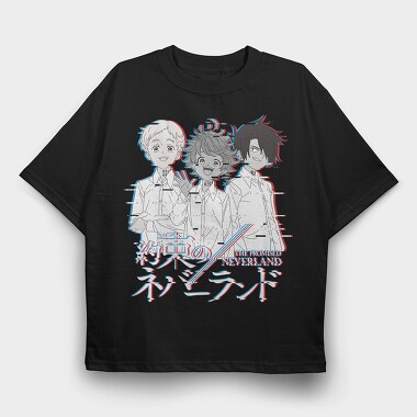 Promised Neverland Trio, Tricou Oversize Barbati (Unisex)