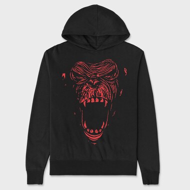 Red Scream Face, Hanorac Oversize Barbati (Unisex)