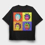 Rick And Morty Pop Art, Tricou Oversize Barbati (Unisex)