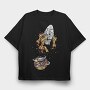Space Rocket Car, Tricou Oversize Barbati (Unisex)