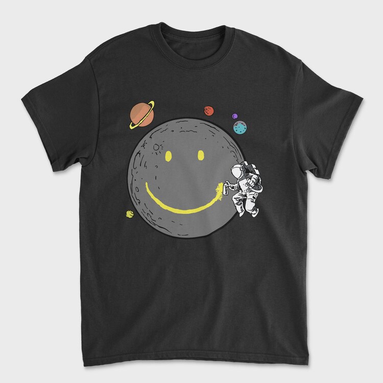 Space Smiley Astronaut, Tricou Barbati (Unisex)