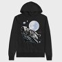 Spacewalk Moon, Hanorac Oversize Barbati (Unisex)