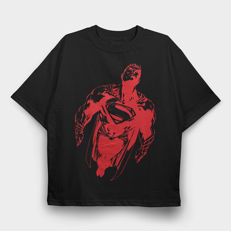 Superman Red, Tricou Oversize Barbati (Unisex)