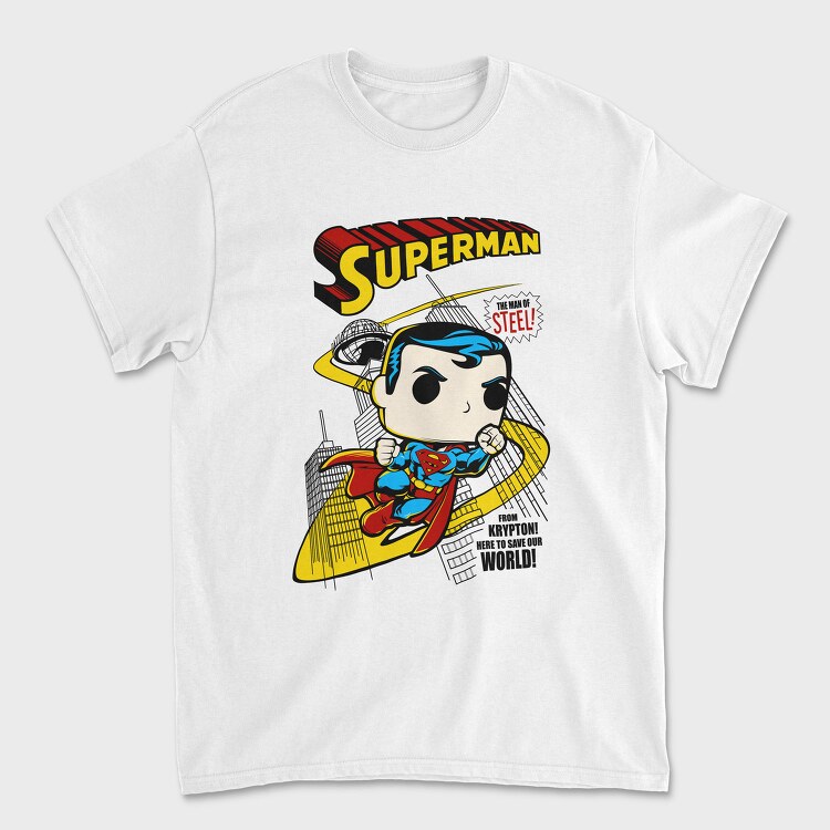 Superman Steel Save World, Tricou Barbati (Unisex)