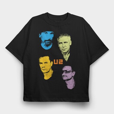 U2 Faces, Tricou Oversize Barbati (Unisex)