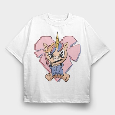 Unicorn Street Style, Tricou Oversize Barbati (Unisex)