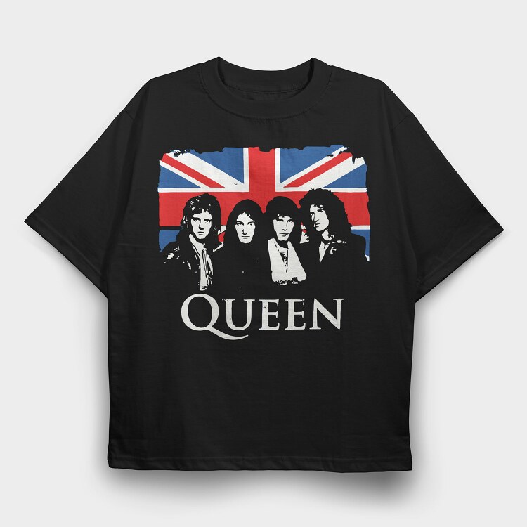 Union Jack Queen, Tricou Oversize Barbati (Unisex)