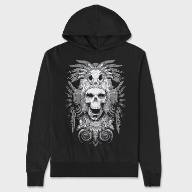 Warrior Skull Feathers, Hanorac Oversize Barbati (Unisex)