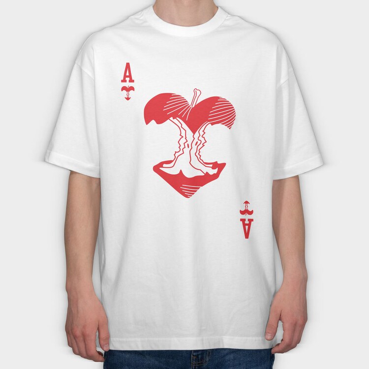 Ace Of Hearts, Tricou Oversize Barbati (Unisex)