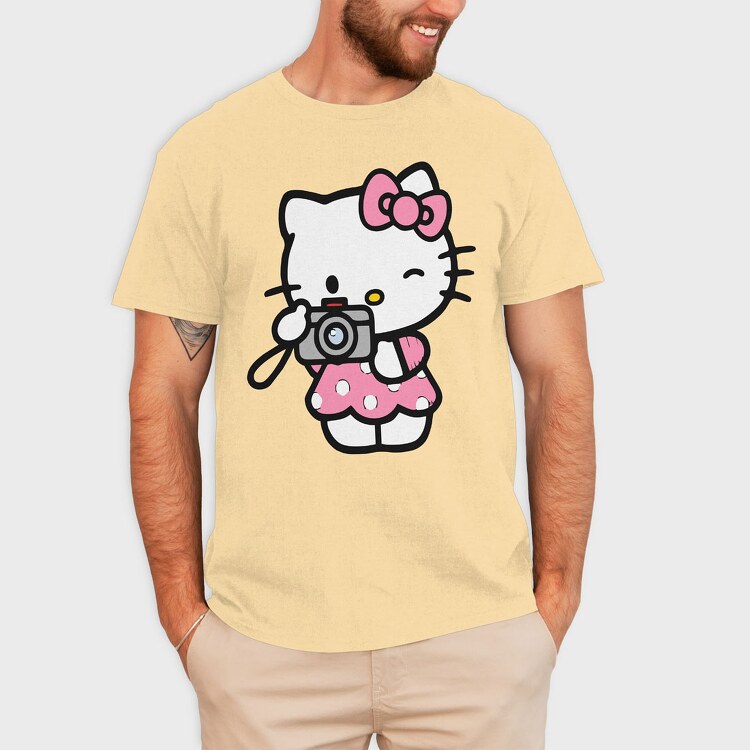 Cartoon Retro Hello Kitty 1, Tricou Barbati (Unisex)