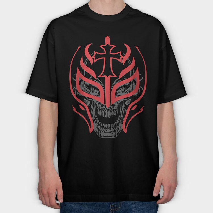 Red Skull Mask, Tricou Oversize Barbati (Unisex)