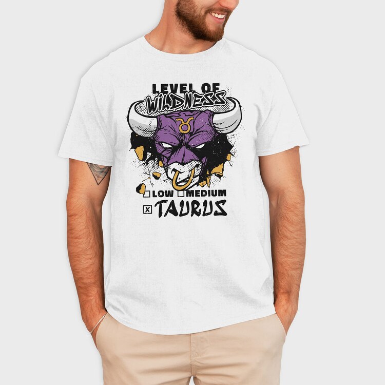 Level Of Wildness Taurus, Tricou Barbati (Unisex)