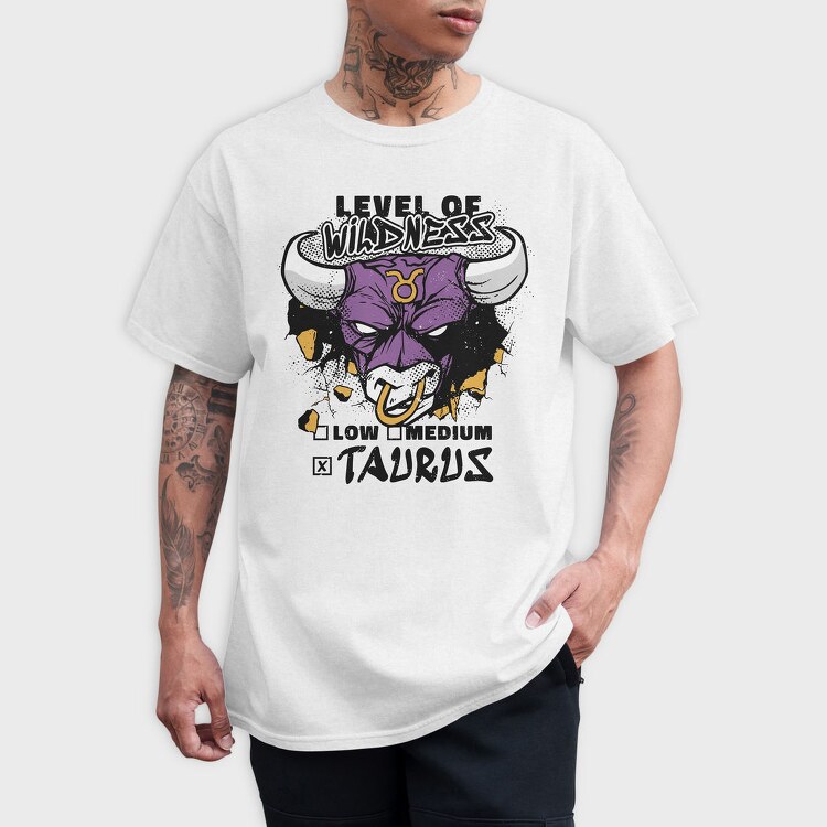 Level Of Wildness Taurus, Tricou Barbati (Unisex)