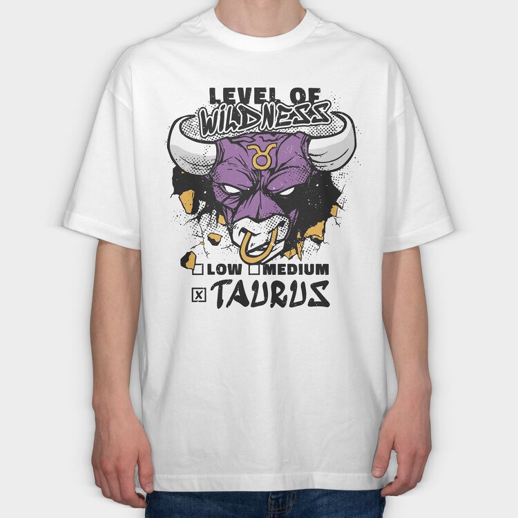 Level Of Wildness Taurus, Tricou Oversize Barbati (Unisex)