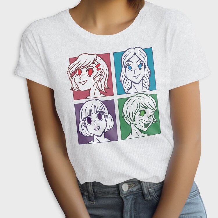 Anime Girl Faces, Tricou Femei