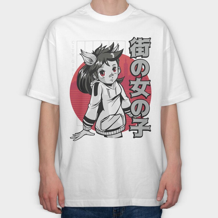 City Girl Fox, Tricou Oversize Barbati (Unisex)