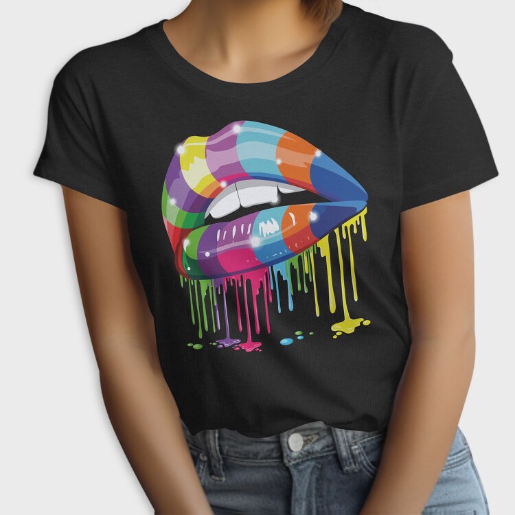 Colorful Lips Drip, Tricou Femei